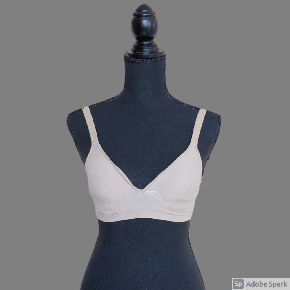 Light nude wire free bra size S
